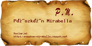 Pászkán Mirabella névjegykártya